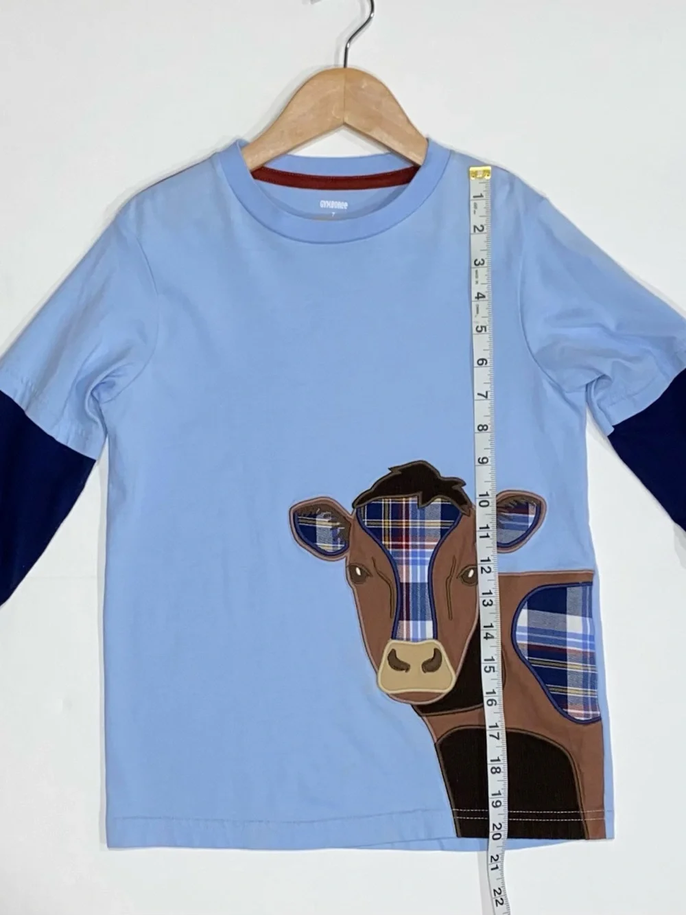 Gymboree Boys ‘Western Skies’ Blue Layered Long Sleeve Cow Top Size 7